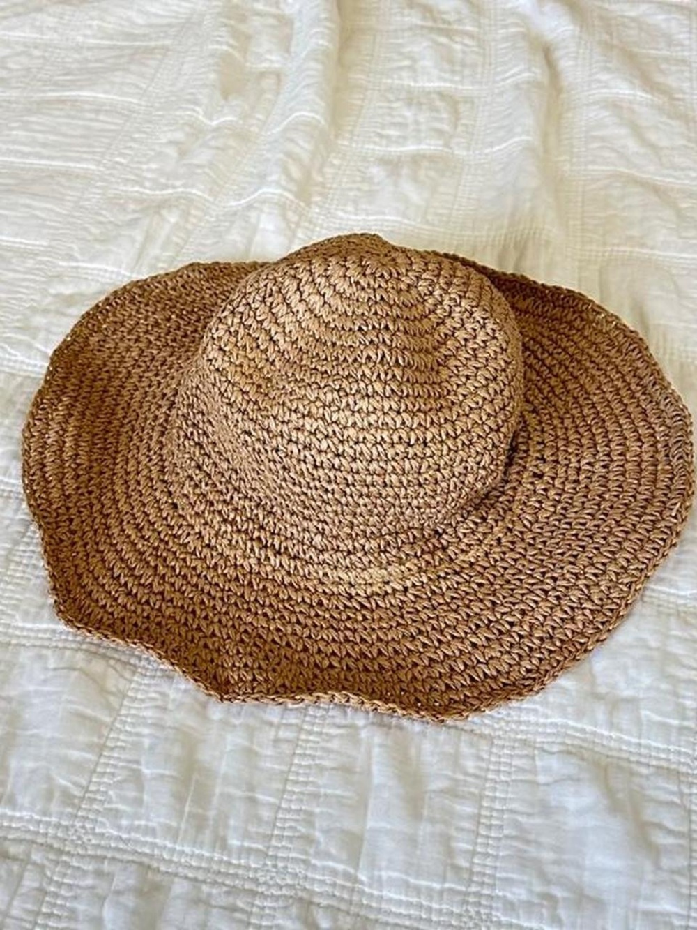 Women's Brown Woven Straw Sun Hat - Lightweight Beach Fedora